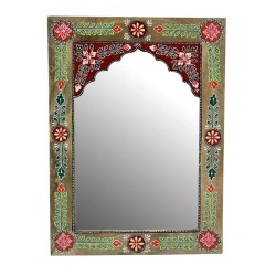 Miroir mural DKD Home Decor Floral Multicolore, en bois MDF (41 x 56 cm)
