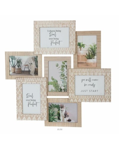 Marco de Fotos DKD Home Decor Cristal Natural Madera MDF Escandinavo (50,5 x 1,8 x 48 cm)