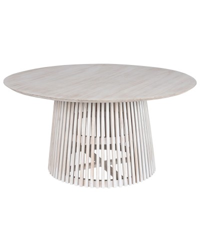 Table de Salle à Manger Home ESPRIT Blanc bois mindi 150 x 150 x 75 cm