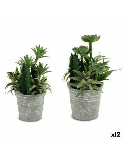 Decoratieve plant Ibergarden XD18-1182A-B Plastic Cement 15 x 24 x 15 cm (12 Stuks)