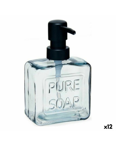 Distributeur de Savon Pure Soap 250 ml Verre Noir Plastique (12 Unités)