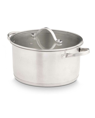 Kinvara Silberner Kochtopf mit Deckel - 24cm - Ideal für Induktion
