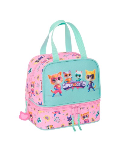 Lunchbox SuperKitties Pink Turquoise 20 x 20 x 15 cm