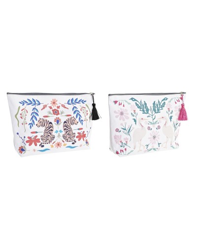 DKD Home Decor Neceser Beige Blanco - 33x8x21cm - Set 2uds - Moderno
