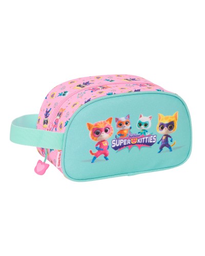 SuperKitties Necessaire Viaggio - Rosa Turchese 26x15x12cm - Beauty Case Bambina
