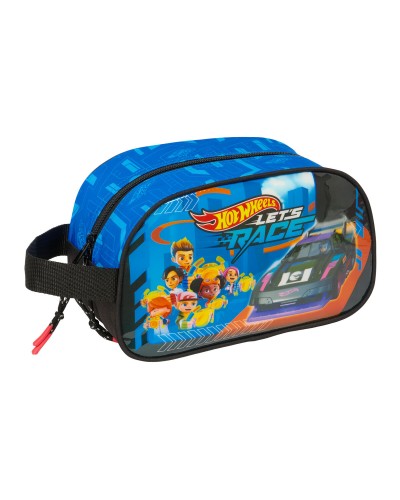 Trousse de Toilette Voyage Hot Wheels Let's Race : Bleu Noir 26x15x12cm
