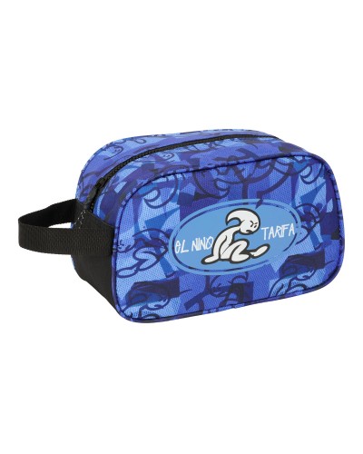 El Niño Necessaire Viaje Roller Azul/Negro - 26x15x12 cm - Organizador de Artículos de Aseo
