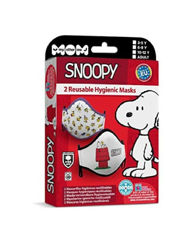 Reusable Snoopy Fabric Mask Adult - Double Pack - Hygienic
