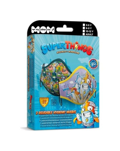 Masque en Tissu Réutilisable Super Zings Premium 10-12 Ans
