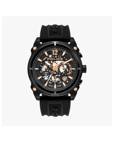Police Montre Homme PL16020JSB61P Chronographe Noir et Or
