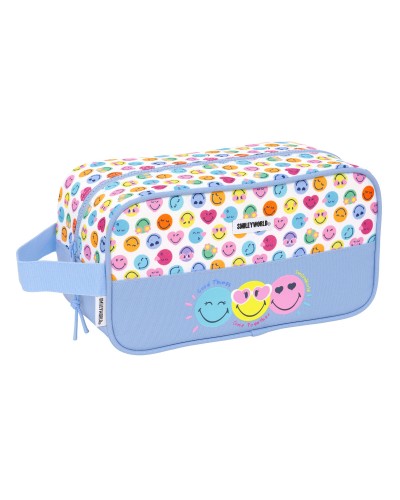 Kotelo matkatohveleille Smiley Joyful Monivärinen Vaaleansininen 29 x 15 x 14 cm