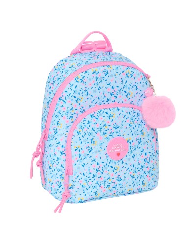 Vicky Martín Berrocal Paraíso Casual Backpack Pink Light Blue 25x30x13cm
