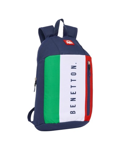 Benetton Sac à Dos Décontracté Flag Bleu Marine - 22x39x10cm - École & Loisirs
