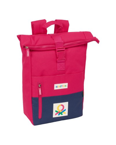 Benetton Cherry Cherry Blue Backpack: Casual School Leisure Time
