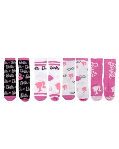 Calcetines Barbie Niña - Rosa, Algodón Suave - Talla 23/26
