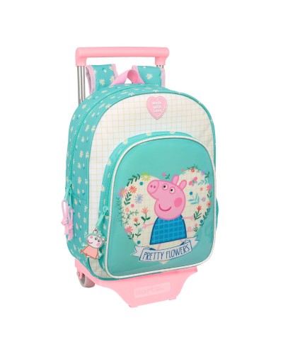 Peppa Pig Pretty Flowers Schul-Trolley: Gelb Mint, 67cm - Schule und Reise
