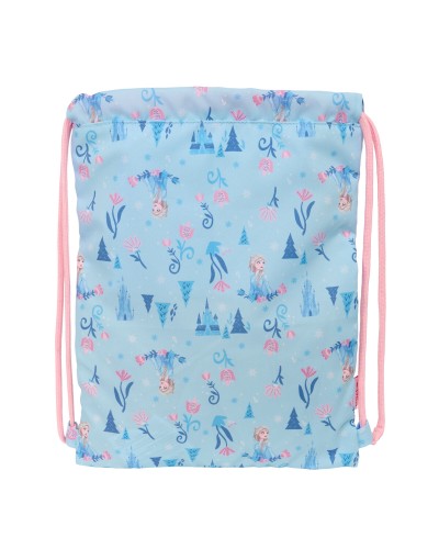 Frozen Ice Magic Light Blue Backpack - Drawstrings, 26x34x1cm - School/Leisure
