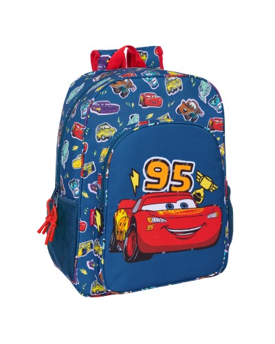 Mochila Escolar Cars Racing Azul Marino: 33x42x14 cm - Niño Primaria
