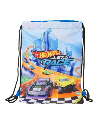 Rugtas met Koordjes Hot Wheels Let's race Blauw Zwart 26 x 34 x 1 cm