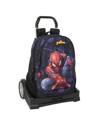 Spider-Man Attack SchulTrolley Schwarz 32x44x16 cm - Offizieller Rucksack mit Rollen
