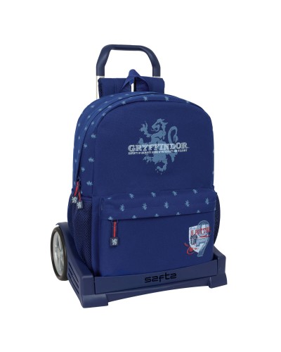 Trolley Scolaire Harry Potter Captain Bleu : 32x43x14 cm, Sac à Dos à Roulettes
