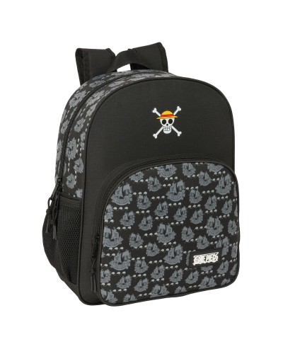 Zaino Scuola One Piece Pirates Nero - 32x38x12 cm - Resistente e Capiente
