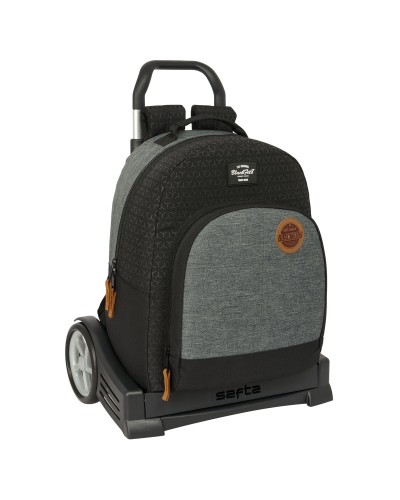 Schoolrugzak met Wielen BlackFit8 Old school Zwart Grijs 32 x 42 x 15 cm