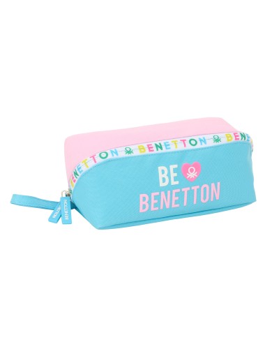 Benetton Unique Beauty Case Pink Turquoise - 20x8x8cm - Travel Makeup Bag
