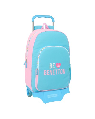 Benetton Trolley Escuela Unique Rosa Turquesa - 30x46x14 cm - Mochila con Ruedas
