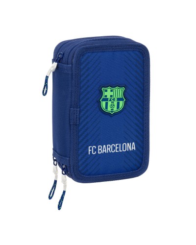Plumier Triplo F.C. Barcelona Blu Marino - 37 Pz - Completo Accessori Scuola
