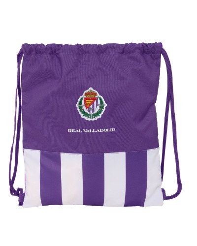 Mochila Real Valladolid C.F. Blanco/Morado - 35x40cm - Cuerdas Deportivas
