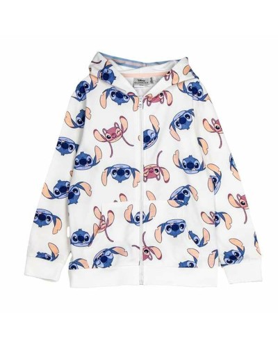 Stitch Mädchen Fleecejacke Beige mit Kapuze - Disney, Warm und Weich
