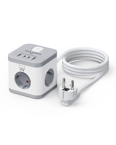 Ewent EW3863 Power Strip 6 Sockets 1.5m Overvoltage Protection
