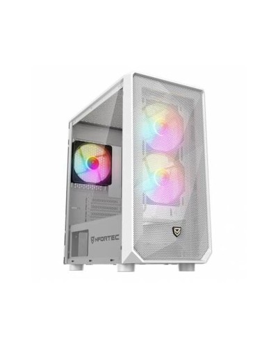Nfortec Dys White: Ventilador PC 120mm ARGB, Silencioso, Refrigeración para Caja
