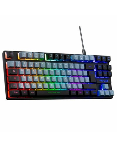 Tangentbord The G-Lab KEYZ CAESIUM Svart Grå Azerty Franska