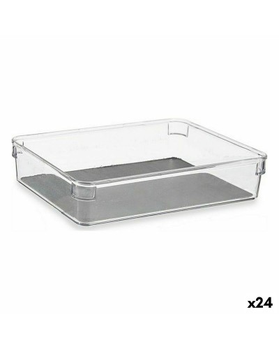 Organiseur de Tiroirs Plastique recyclé Gris 16 x 4,5 x 24 cm (24 Unités)