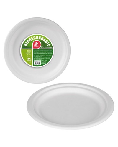 Best Products Piatti Canna Zucchero Ø25cm - Biodegradabili Monouso - 25pz
