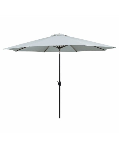 Marbueno Parasol Staal 8 Spaken D300 cm Polyester Wit Tuin, Zwembad, Terras 10487