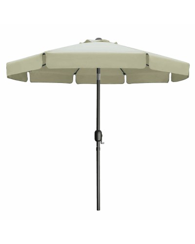 Marbueno Sonnenschirm Stahl 8 Stangen D270 cm Polyester Beige Garten, Pool, Terrasse
