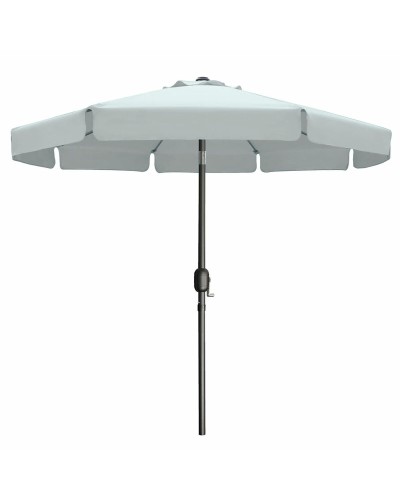 Marbueno Parasol Staal 8 Spaken D300 cm Polyester Wit Tuin, Zwembad, Terras 10489