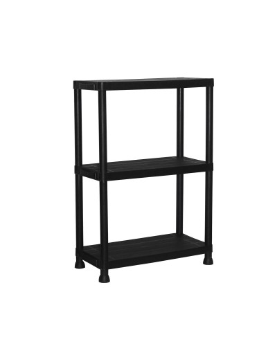 Marbueno Étagère 3 Étagères Plastique Noir 61x31x91 cm Jardin 10536