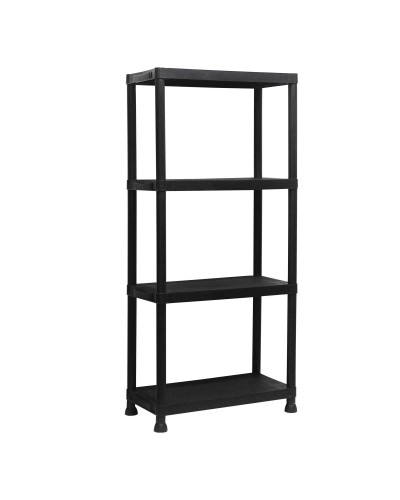 Marbueno Rek 4 Planken Zwart Plastic 61x31x131 cm Tuin 10537