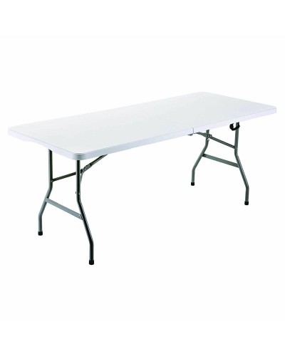 Marbueno Folding Table Resin White 180x70 Catering Beach Camping
