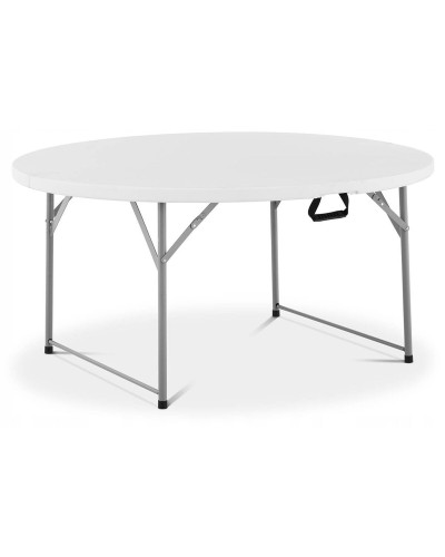 Marbueno Tavolo Pieghevole Resina Bianco D.122cm - Catering, Spiaggia, Campeggio
