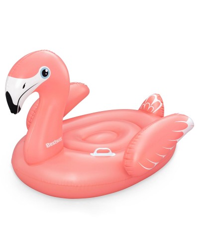 Bestway Flamant Rose Gonflable avec Poignées - 138x107 cm - +3 Ans - Piscine/Plage
