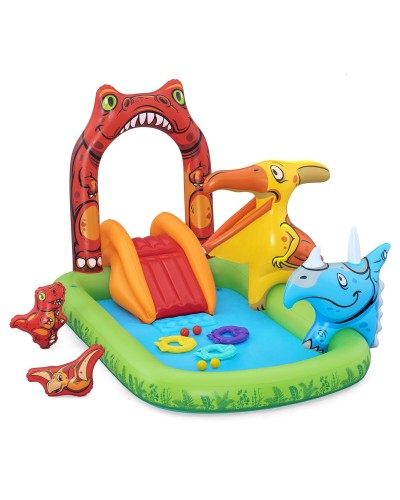 Bestway Piscina Gonfiabile Dinosauri 241cm - Parco Giochi Bimbi 3-6 Anni
