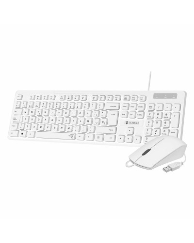 clavier et souris Subblim SUBKBC-CSSK02 Blanc Espagnol Qwerty QWERTY