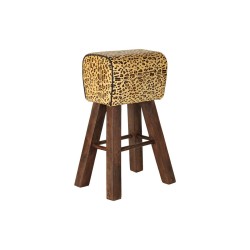Tabouret DKD Home Decor Noir en Cuir Marron - Design Élégant et Confortable pour Maison et Bureau (43x35x75cm)
