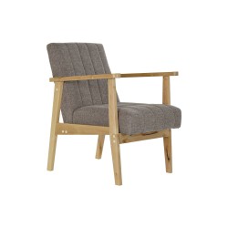 DKD Home Decor Beige Armchair in Fabric, Pine Wood Frame (63x68x81 cm)
