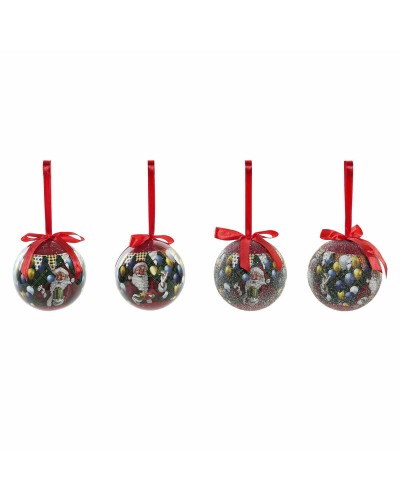 Joulupallot DKD Home Decor Joulupukki PVC (7 pcs) (7.5 x 7.5 x 12 cm)